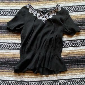 Y2K Notations Peasant Blouse